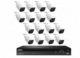 Lorex 4K Nocturnal IP NVR System with 16 Channel 3TB NVR, LNB9292B 4K Smart IP Motorized Zoom Security Bullet Cameras, 4x Optical Zoom, 30FPS, 150ft IR Night Vision, CNV