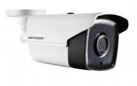 Hikvision DS-2CE16H1T-IT1 5MP HD Bullet Camera, HD-TVI, up to 65ft EXIR, Day/Night, DWDR, Smart IR, IP67, 12 VDC, White